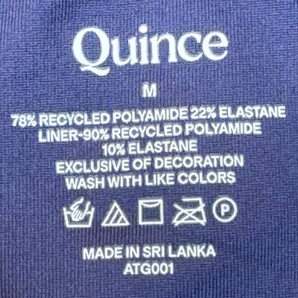 Like new! Quince Italian Cami One-Piece Swimsuit in Deep Navy Blue Size Medium - Picture 5 of 6